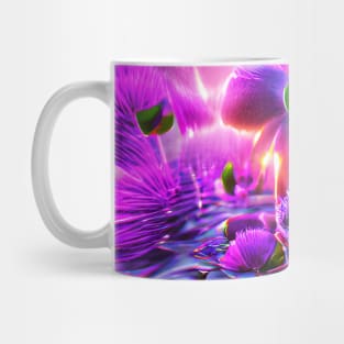 Purple Color Flowers in Forest Art Mug